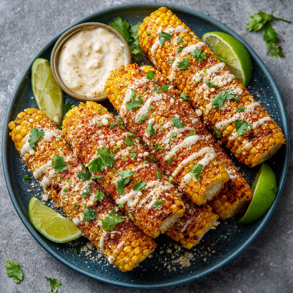 Air Fryer Corn Ribs, Elotes Style