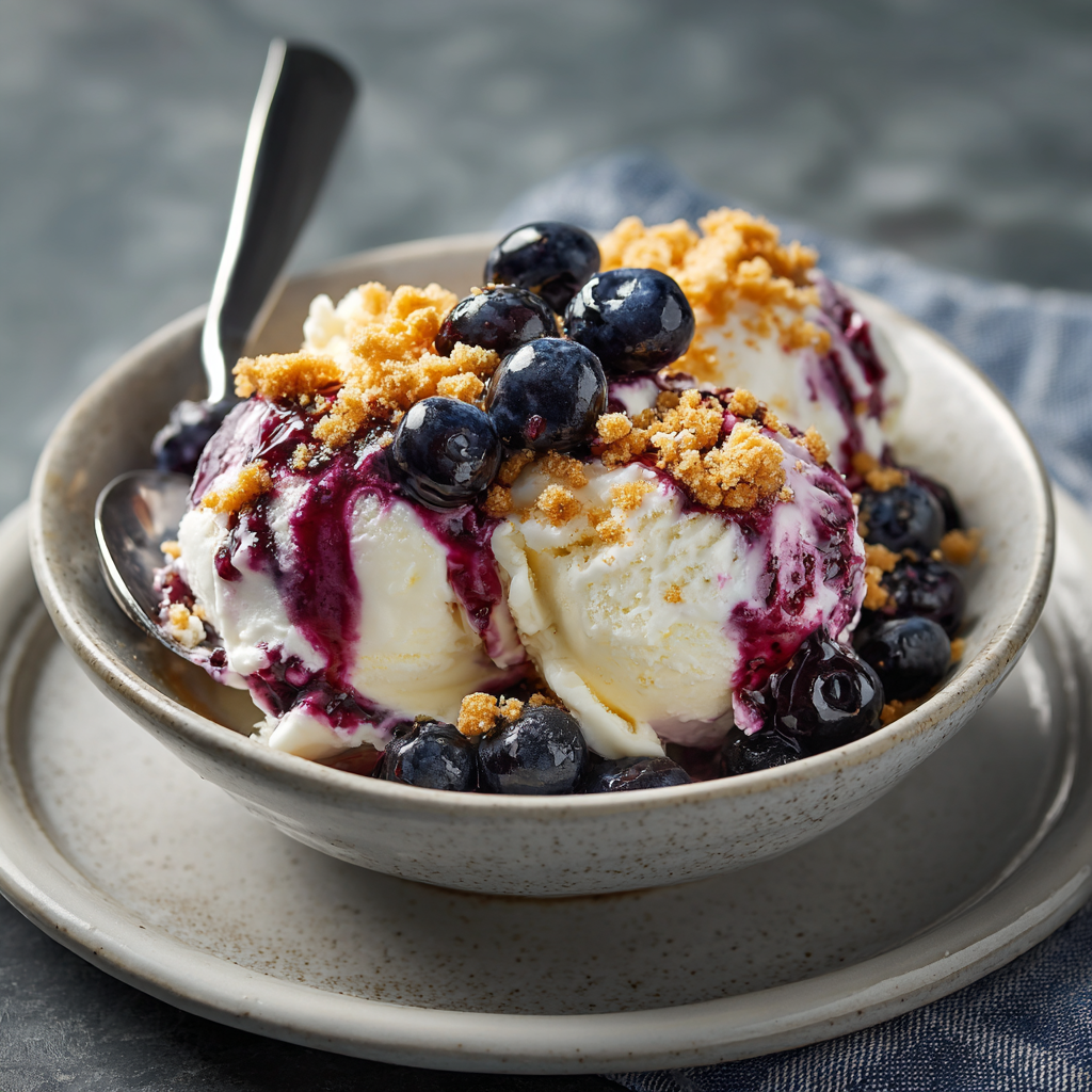 No-Churn Blueberry Cheesecake Ice Cream