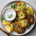 Zucchini Fritters with Creamy Yogurt Sauce