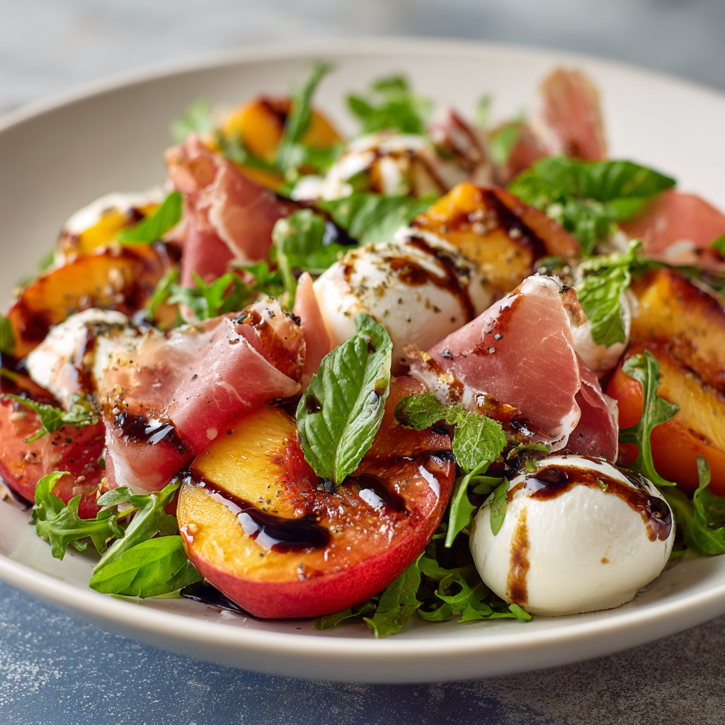 Caprese Salad with Grilled Peaches