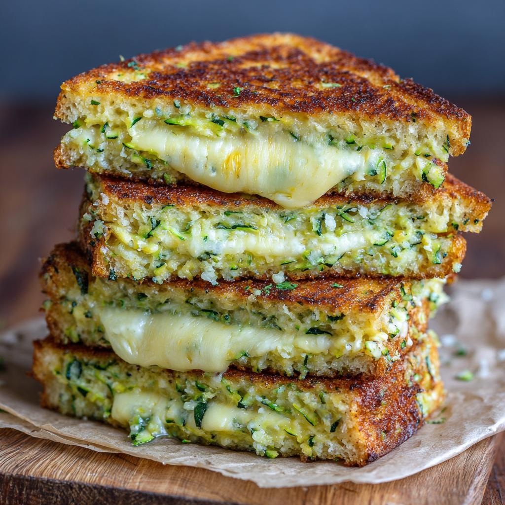 Garlic Butter Zucchini Grilled Cheese