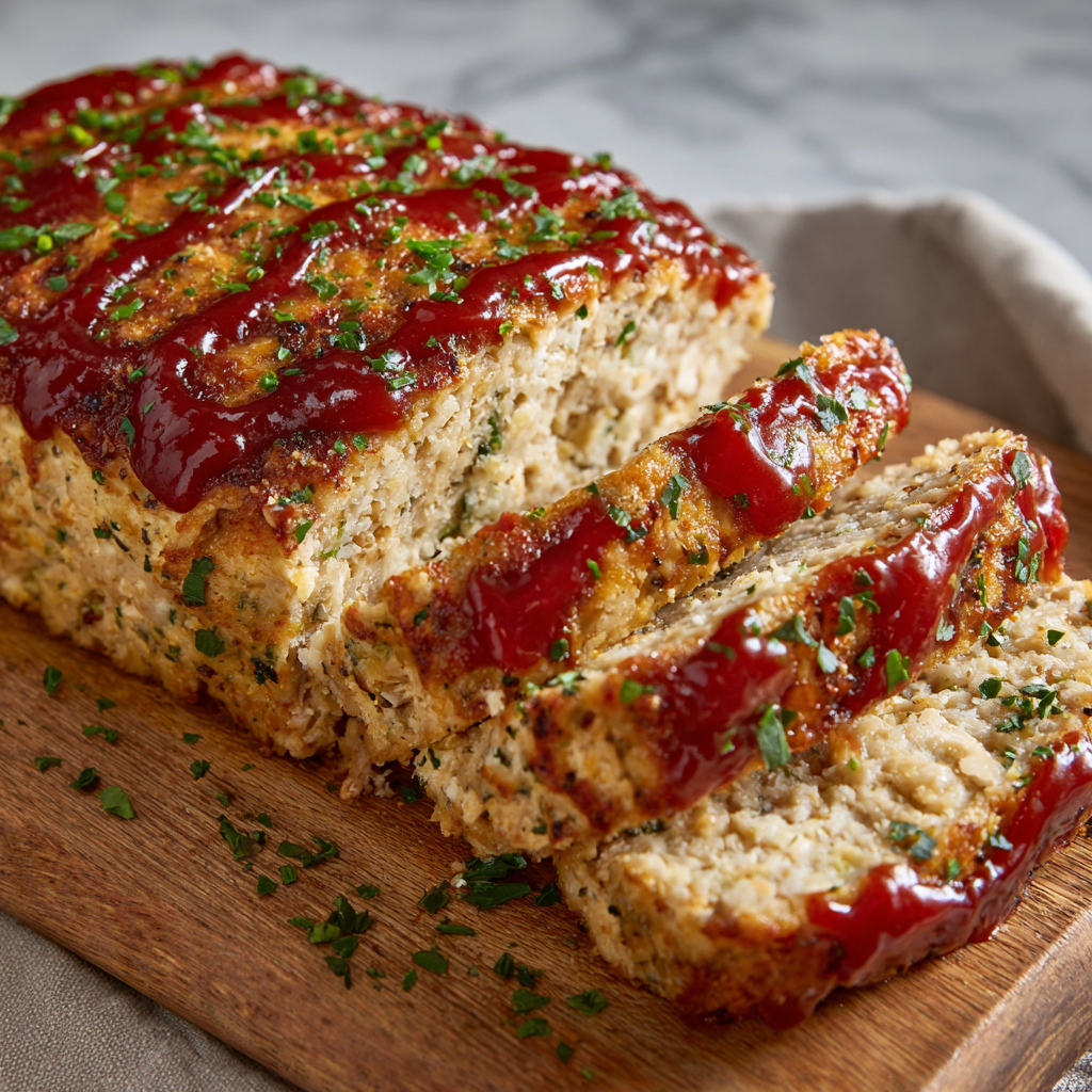 Melt-in-Your-Mouth Garlic Parmesan Chicken Meatloaf