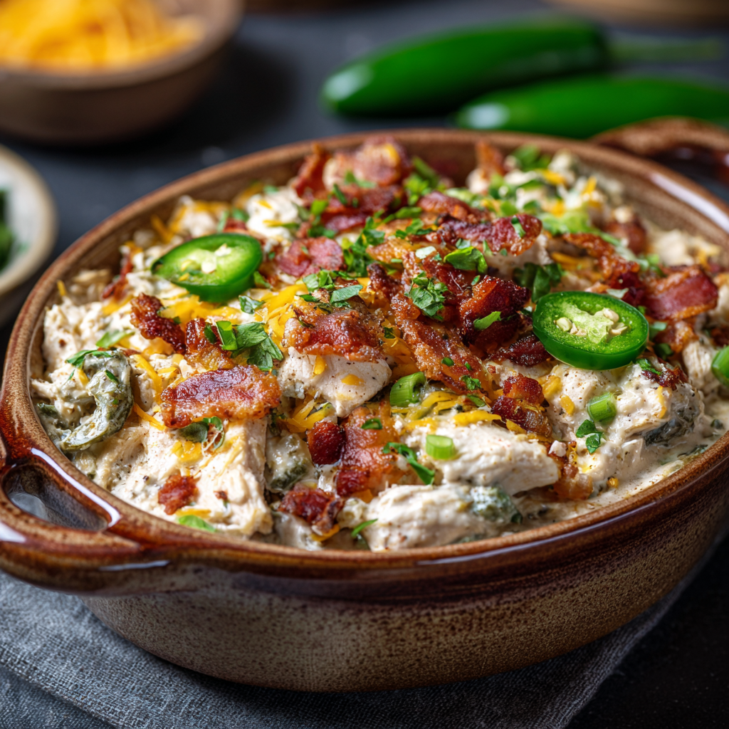Low Carb Chicken Jalapeño Popper Casserole