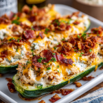 Chicken Bacon Ranch Zucchini Boats