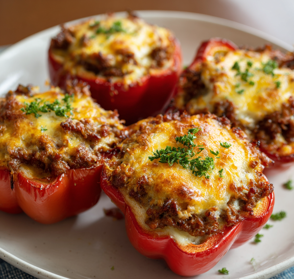 Keto Cottage Pie Stuffed Peppers