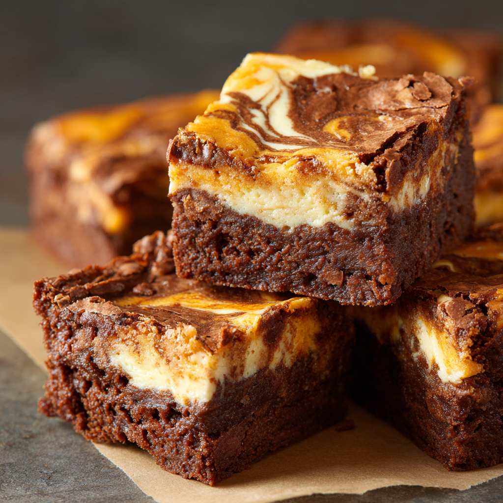 Swirled Pumpkin Cheesecake Brownies