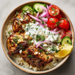Air-Fried Chicken Gyro Bowls