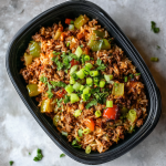 Cajun Dirty Rice Meal Prep with Ground Beef & Peppers