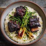 Braised Short Ribs with Charred Scallion Risotto