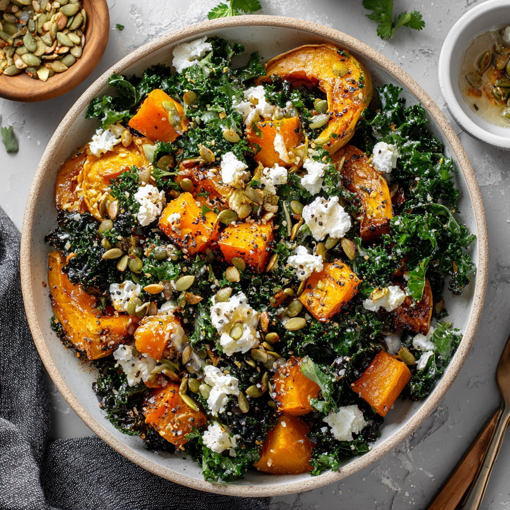 Roasted Butternut Squash & Kale Salad