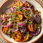 Grilled Purple Sweet Potato Salad