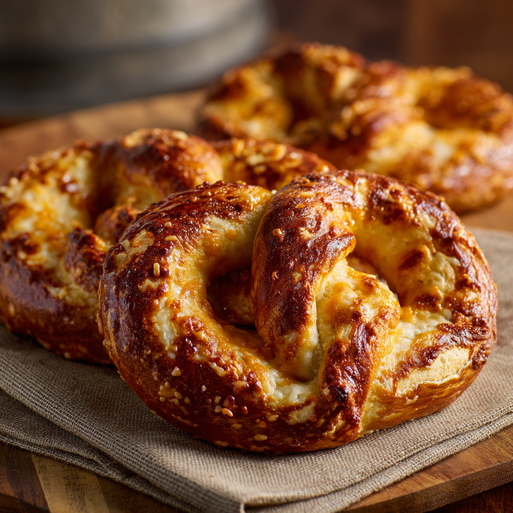 Cheddar & Apple Cider Soft Pretzels