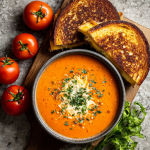 Roasted Tomato Basil Soup + Cheesiest Grilled Cheese
