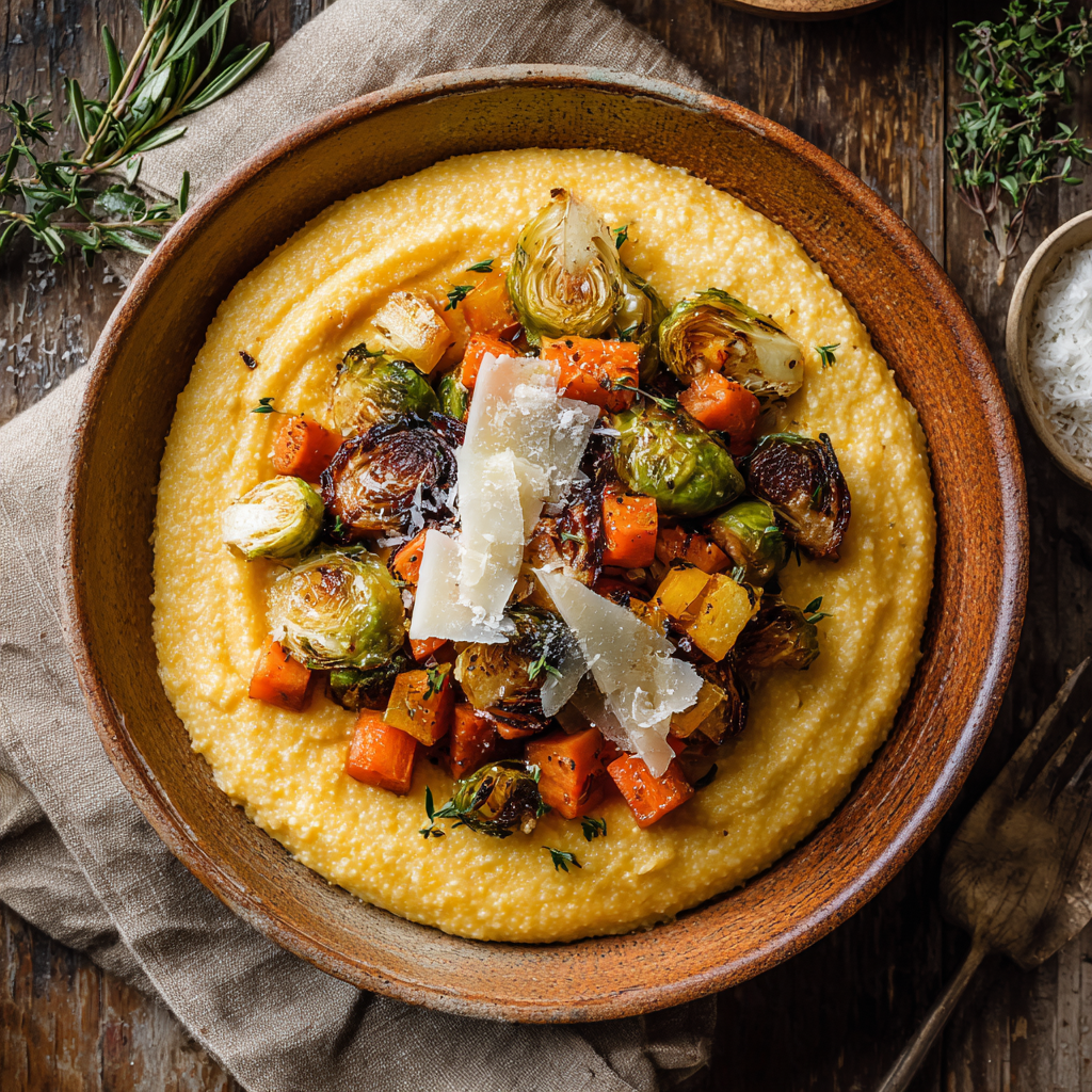 Pumpkin Polenta with Roasted Vegetables