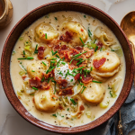 Potato-Leek Soup with Mini Pierogi