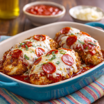 Pepperoni Chicken Parmesan Bake