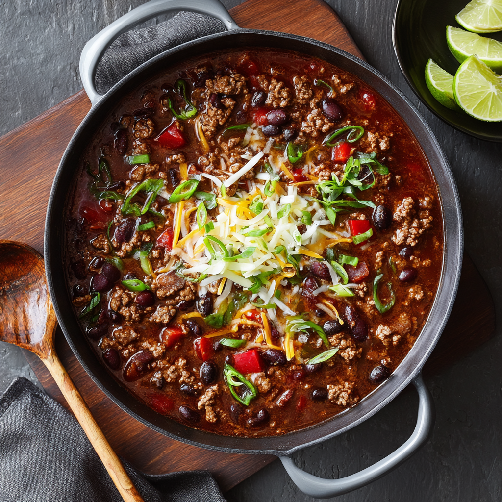 Smoky Beef and Black Bean Chili