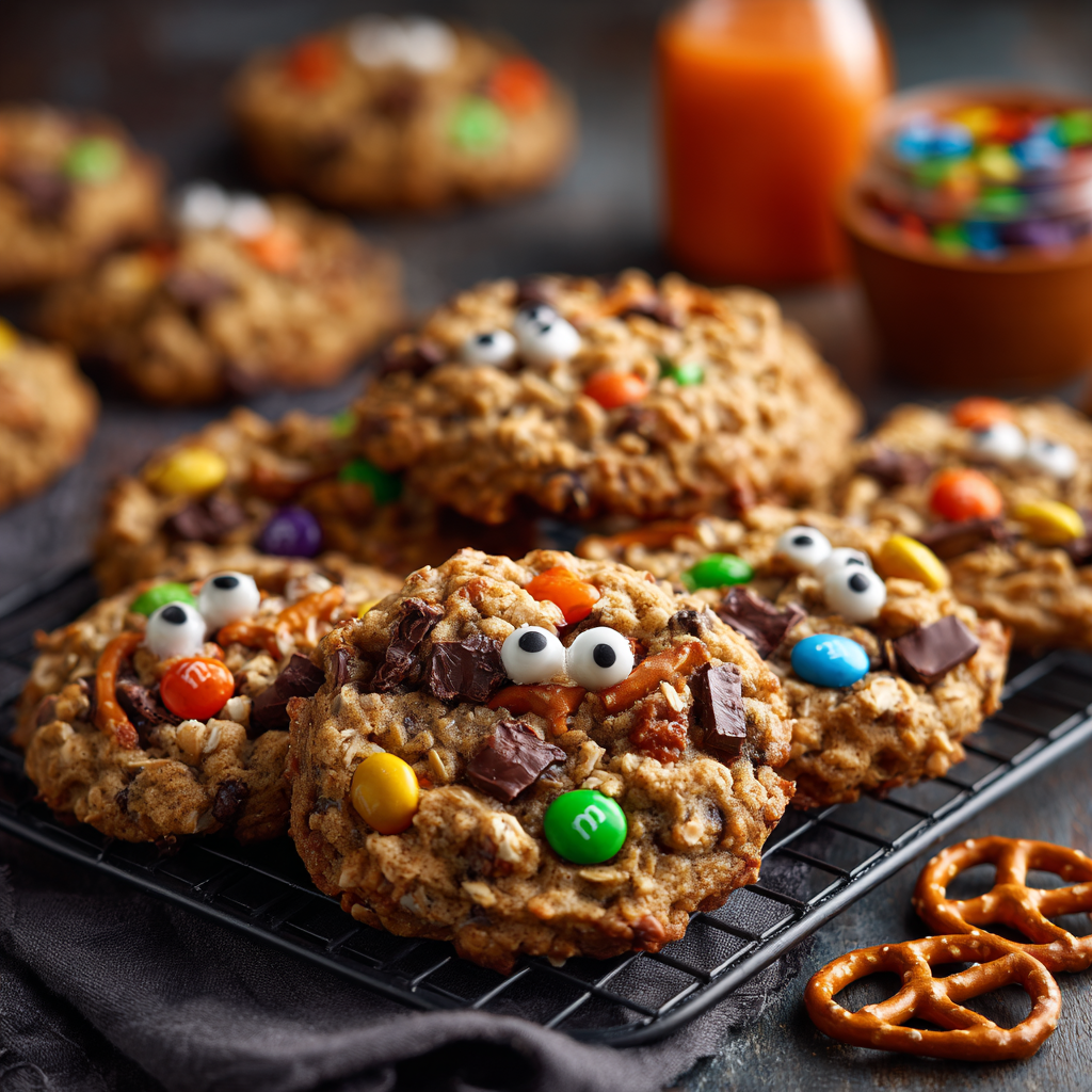 Halloween Monster Oatmeal Cookies